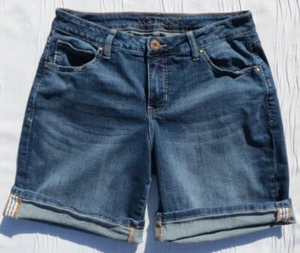 JAG JEANS US women’s 8 29 Blue GIRLFRIEND Stretch Mid Rise Denim 9” Jean Shorts - Picture 1 of 3
