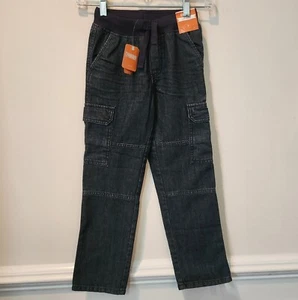 NWT GYMBOREE GO CARGO Pull On Blue Jeans Pants 7, Elastic Waist 100% Cotton - Picture 1 of 9