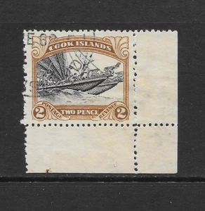 COOK ISLANDS SCOTT 118 USADO EN MUY BUEN ESTADO - 1945 EDICIÓN 2p marrón y negro - doble canoa - Imagen 1 de 2