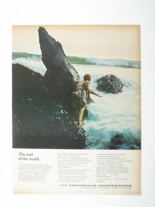 Vintage 1969 LTV Aerospace Corporation Ad Print The End Of The World Ocean Beach - Picture 1 of 2