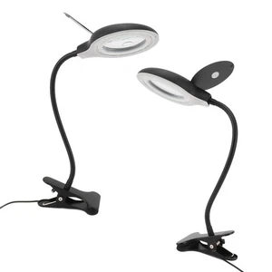 Clip On LED Magnifying Lamp With Clamp Magnifying Glass With Light 3 Color - Picture 1 of 12