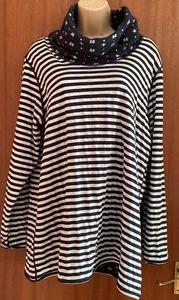 Woman’s Ladies Cotton Traders Reversible Cowl Neck Tunic Top Size 16 - Picture 1 of 14