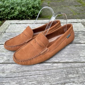 Eastland Women's Patricia Penny Loafer Driving Moc Shoes Size 9.5 Tan Nubuc - Picture 1 of 11