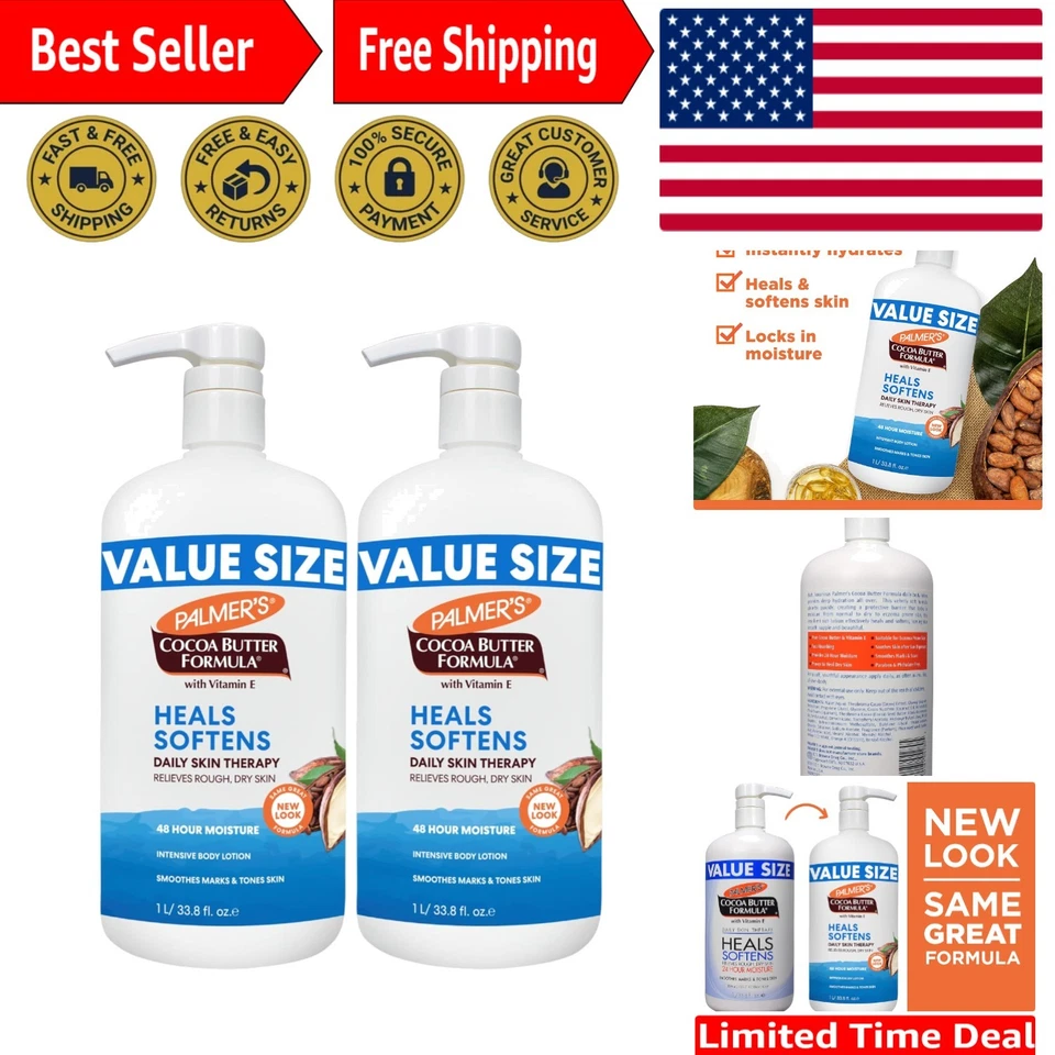 Palmer's Cocoa Butter Formula (33.8 oz. 2pk) Daily Skin Therapy Body Lotion