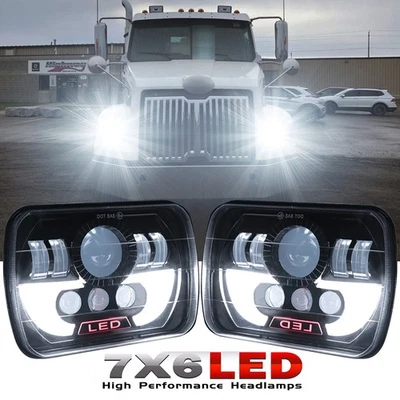Faro rectangular LED HI/LO 2012-2023 para Western Star 4700SB 2 piezas 120 W 7x6 pulgadas Foto 1 de 4