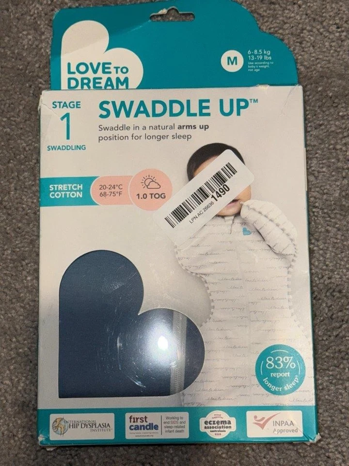 LOVE TO DREAM Envoltura Arriba los Brazos Posición Talla M 13-19 lb 1.0 TOG Azul Polvoriento Nuevo Foto 1 de 1