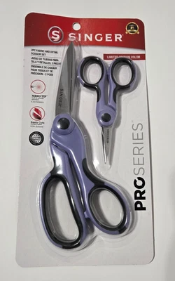 SINGER ProSeries Fabric + Detail Scissors 2 Piece Set Limited Edition Purple NEW - Image 1 of 4
