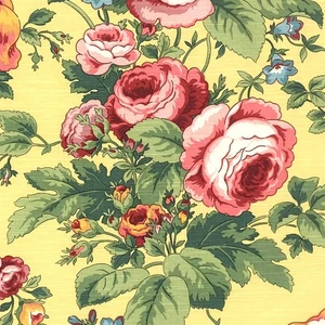 Jay Yang Floral YELLOW Home Decor Cotton Drapery Pillow Upholstery Fabric BTY - Picture 1 of 7