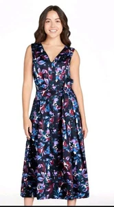 Free Assembly Women's Sleeveless V-Neck Belted Cotton Midi Dress, Sz M NWT - Picture 1 of 12