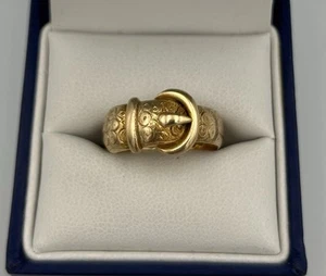 Beautiful Antique 18ct Gold Buckle Ring. Birmingham 1901. Size N. 6.87g - Picture 1 of 12