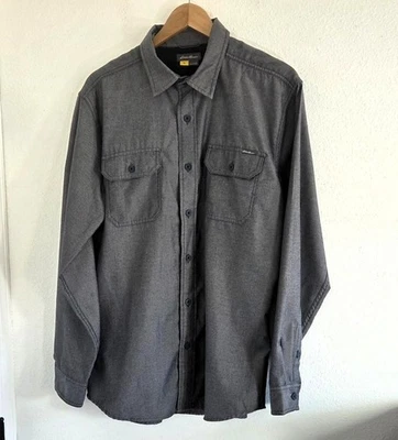 Eddie Bauer Men's Gray Button Up Long Sleeve Pockets 100% Polyester Shirt L - Image 1 of 4