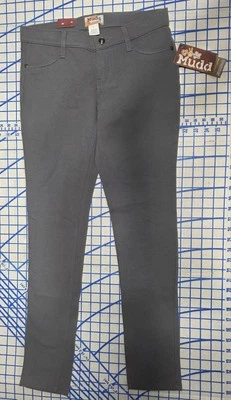 NWT Mudd Gray Stretch Terry Lined Jeggings Skinny Pants Size 7 Juniors L54 - Image 1 of 4