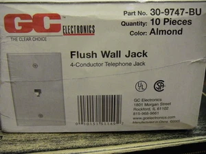 GC Electronic 30-9747-BU Flush Wall Plate 4-Conductor Telephone Jack x 10 Almond - Picture 1 of 1