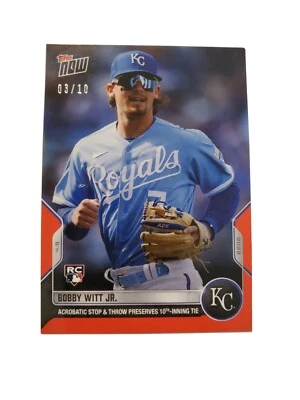 Bobby Witt Jr. 2022 Topps Now Red Parallel #3/10 RC (Card 21)  - Image 1 of 4