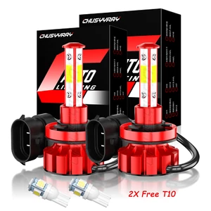 For Ford Fiesta 2011 2012 2013 4-Side H11 H9 LED Headlight Low Beam Bulbs Kit - Picture 1 of 11