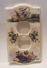 ANTIQUE JUDY BUSWELL 94 SANTA BARBARA CERAMIC PAINTED GRAPES OUTLET COVER PLATE
