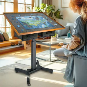 1500Pcs Jigsaw Puzzle Table Storage Board 2-Drawer & 4-Level Adjustable Tilting - Picture 1 of 19