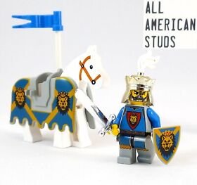 LEGO Castle King Leo Minifigure Horse Lot in 2000 Kingdom set 6091 6098 Barding