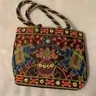 Elephant embroidered colorful pouch bag wallet many uses