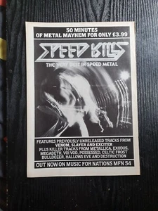 SPEED KING VENOM SLAYER EXCITER MUSIC ALBUMS ADVERT 8.5X11.7" POSTER - Picture 1 of 1