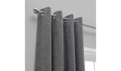 Habitat Blackout Fully Lined Eyelet Curtains 46 x 54 inch - Charcoal - Image 1 of 4