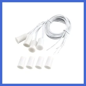 4Pcs NO White Recessed Magnetic Window Door Contacts Alarm SecurityReed Switch - Picture 1 of 10