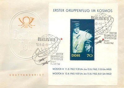 BB002 Germany FDC 1962 Vostok 3 and 4 - Image 1 of 2