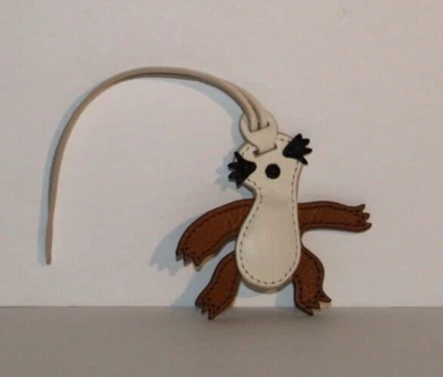 Fossil Purse Charm Leather White/Brown Koala Bear  Pre-Owned - Image 1 of 2