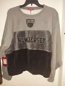 New Jersey Nets Womens Mitchell & Ness Hardwood Classics Sweatshirt Size L, New - Picture 1 of 5