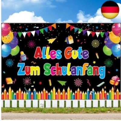 Einschulung Banner Deko, 180 * 110 cm Alles Gute Zum Schulanfang Banner, - Bild 1 von 4