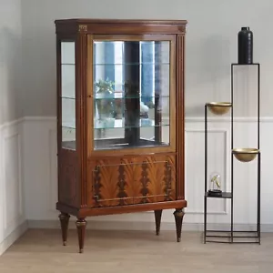 Antike Mahagoni Vitrine Vintage Vitrinenschrank Glasschrank Louis französisch - Bild 1 von 17