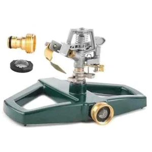 Sprinklers for Yard with Metal Base, 360° Rotating Water Sprinkler for Lawn - Picture 1 of 8