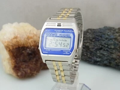 DUGENA Vintage Herrenuhr Chronograph Alarm Day Date Ø 34 mm Digitaluhr Stoppuhr - Bild 1 von 4