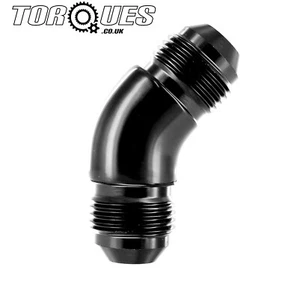 Adaptador de unión de llamarada barrida de 45 grados AN-12 (AN12 JIC-12) a AN-12 en negro - Imagen 1 de 1