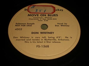 Don Whitney - Move On Blues / When You're Lovin' Me 78 RPM - Bild 1 von 1