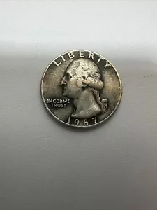 Moneda de cuarto de dólar Liberty Washington 1967 coleccionistas de EE. UU. sin marca como nueva muy rara - Imagen 1 de 2