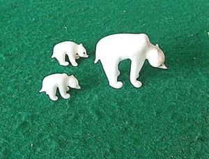 Murano Glass Animal Figures Miniatures 3 Polar Bears - Picture 1 of 1