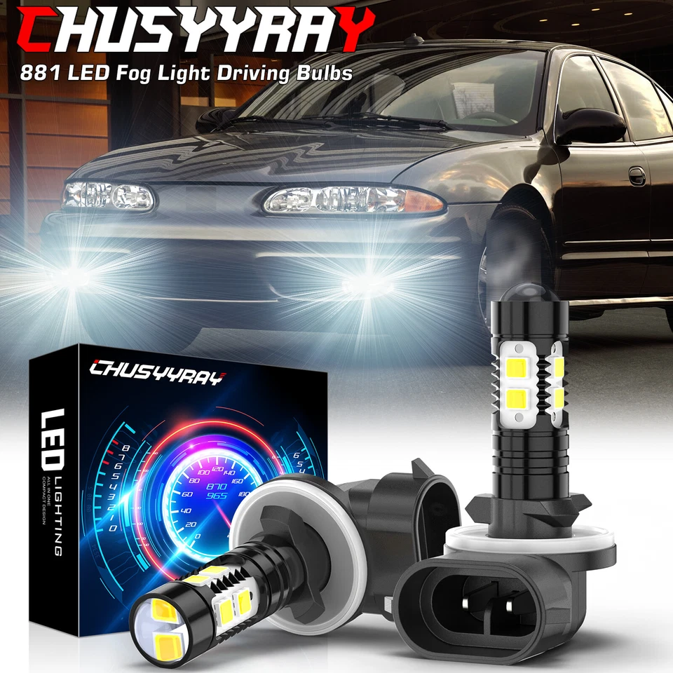 Para Oldsmobile Alero 1999 2000-2004 881 Par LED Faros Antiniebla Blanco 6000K Foto 1 de 4