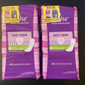 2* Poise Bladder Protection Reg Length Daily Liners Very Light Absorbency 48ct E
