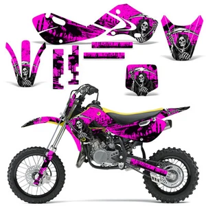 Decal Graphic Kit Kawasaki KLX110 KX65 KX Dirt Bike Suzuki RM65 DRZ110 REAP PINK - Imagen 1 de 2