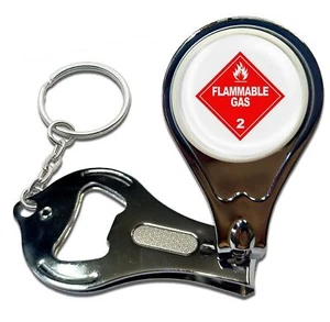 Brennbarer Gas Nagelknipser Flaschenöffner Schlüsselring (63 mm x 35 mm) - Bild 1 von 3