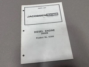 Jacobsen Kubota D600B Diesel Engine Parts Manual D600 Turfcat Greens King IV 4 - Picture 1 of 4
