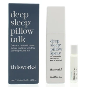 This Works Deep Sleep Pillow Talk Set 75ml & 5ml Stress Check Roll On - Picture 1 of 2