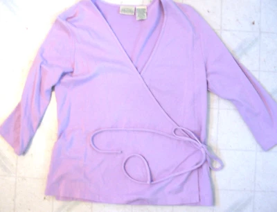 St Jonh's Bay Authentic Women's Top Crossover front LIGHT PURPLE side tie SIZE M - Image 1 of 4