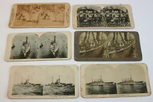 (21) Vedute stereo vintage: Stati Uniti Navi navali, soldati, maschere antigas, ecc. - Foto 1 di 12