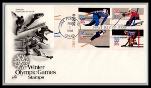 US FDC # 1795-1798 15c 1980 Winter Olympics ArtCraft Block w/# 1980, 9p4250 - Picture 1 of 1