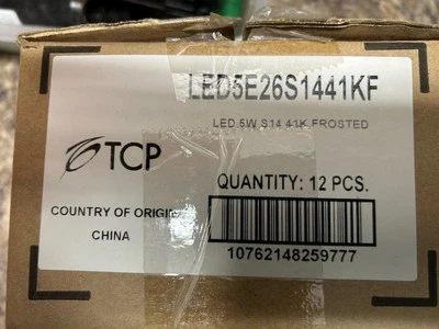 TCP LED ELITE LED5E26S1441K 5W S14 LED Lamp 4100K Frosted Medium Base Box of 12 - Image 1 of 4