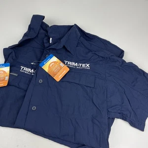 Lote 2 Camisas Para Hombre Columbia Omni-Sombra Azul Sólido Manga Corta Abotonadas Grande L - Imagen 1 de 9