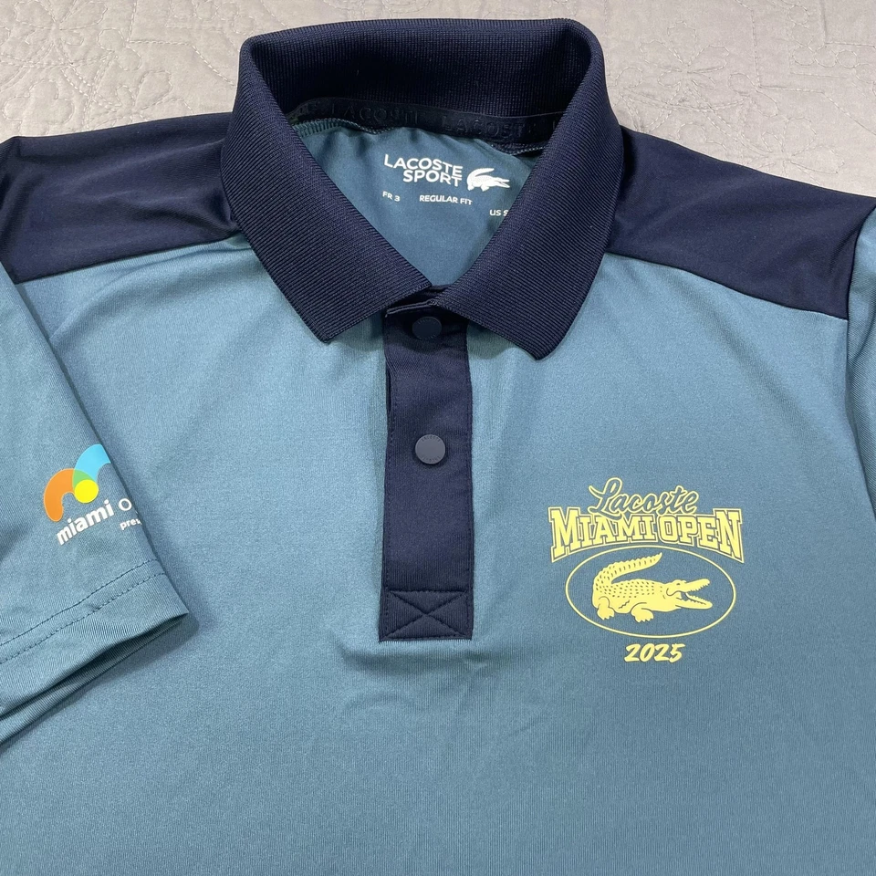 Lacoste Sport Miami Open 2025 Polo Shirt Mens Small Blue Navy Tennis Keep Dry - Image 1 of 4