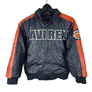 Chaqueta de cuero de calle de fútbol americano Avirex juvenil vintage Y2K talla S - Imagen 1 de 9